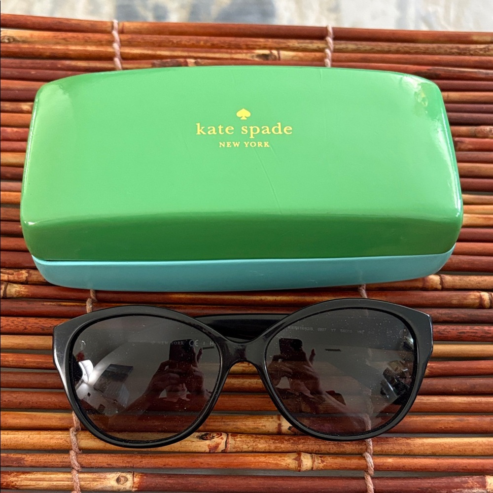 Kate Spade Chic Black Sunglasses With Hard Case
